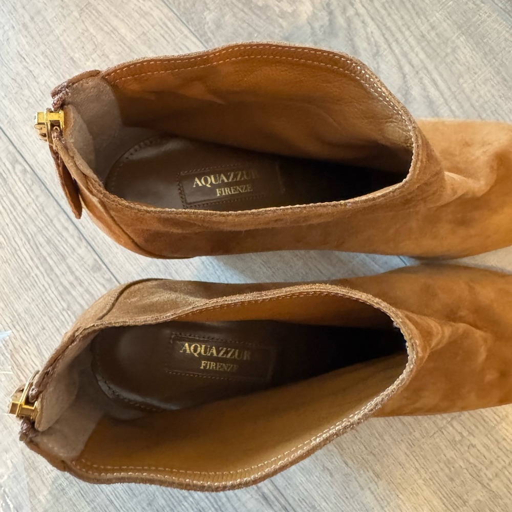 AQUAZZURA Brown Suede Ankle Boots SIZE 8 - Picture 4 of 8